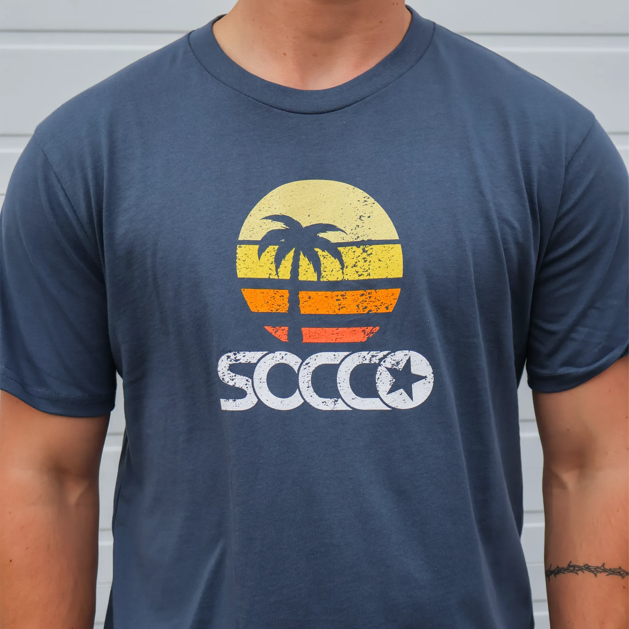 Greenlite Organic SOCCO Palm Tee | Faded Navy