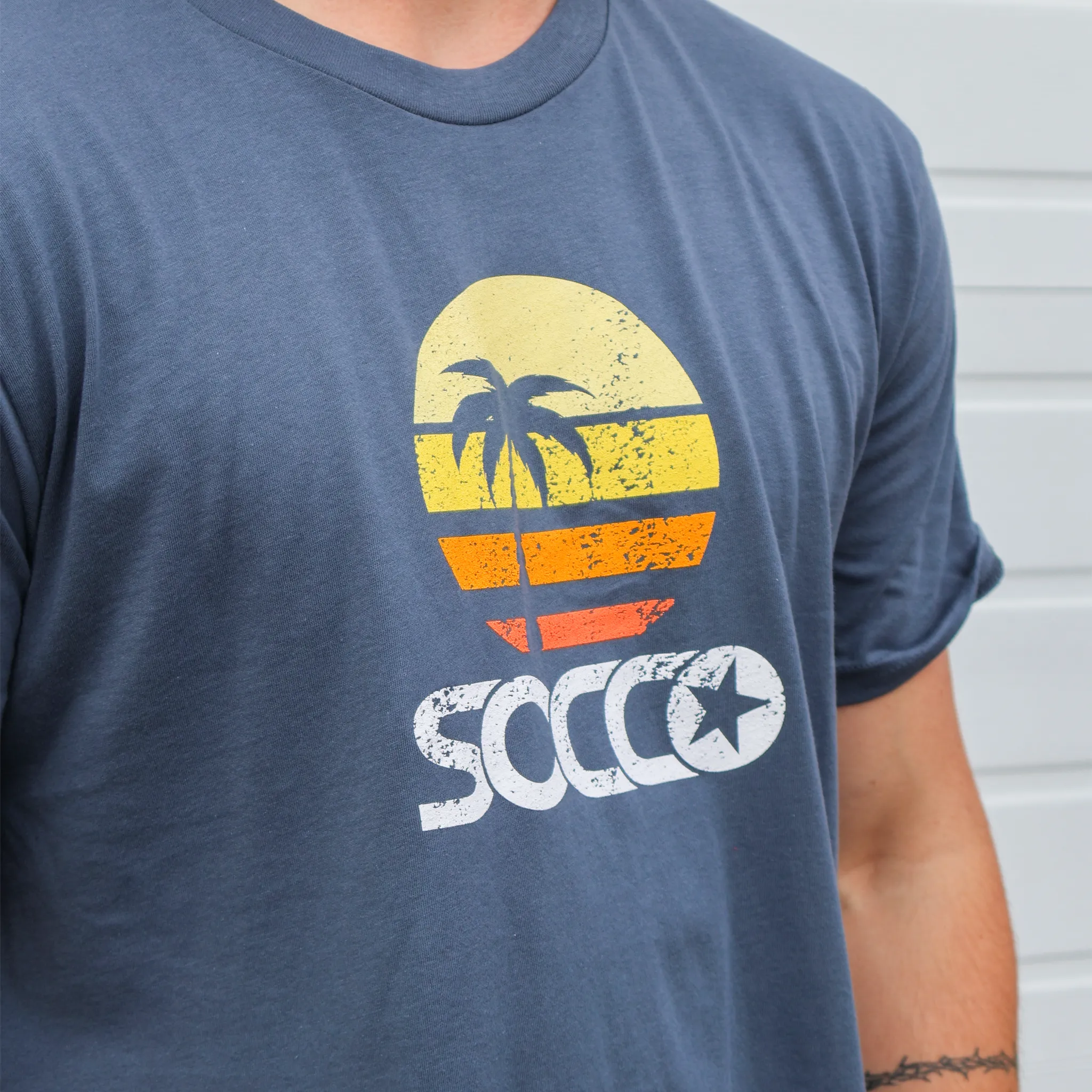 Greenlite Organic SOCCO Palm Tee | Faded Navy