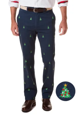 Harbor Pant Stretch Twill Nantucket Navy with Christmas Tree