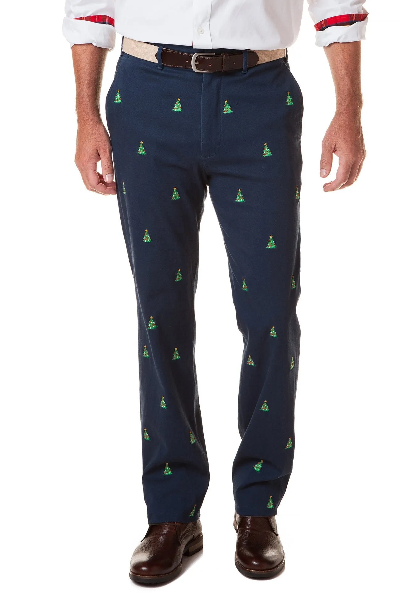 Harbor Pant Stretch Twill Nantucket Navy with Christmas Tree