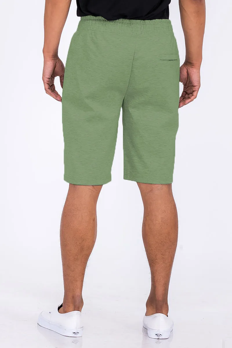 HEATHERED COTTON SHORTS