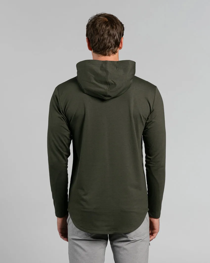 Hooded Drop-Cut Long Sleeve