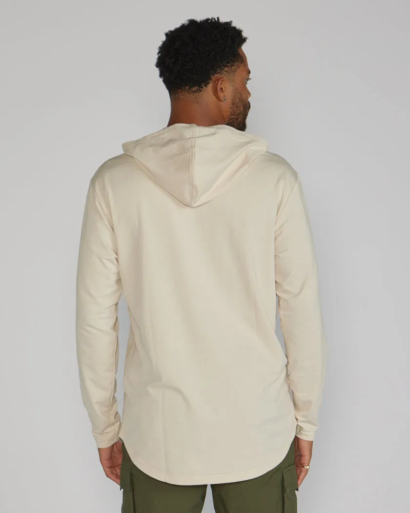 Hooded Drop-Cut Long Sleeve