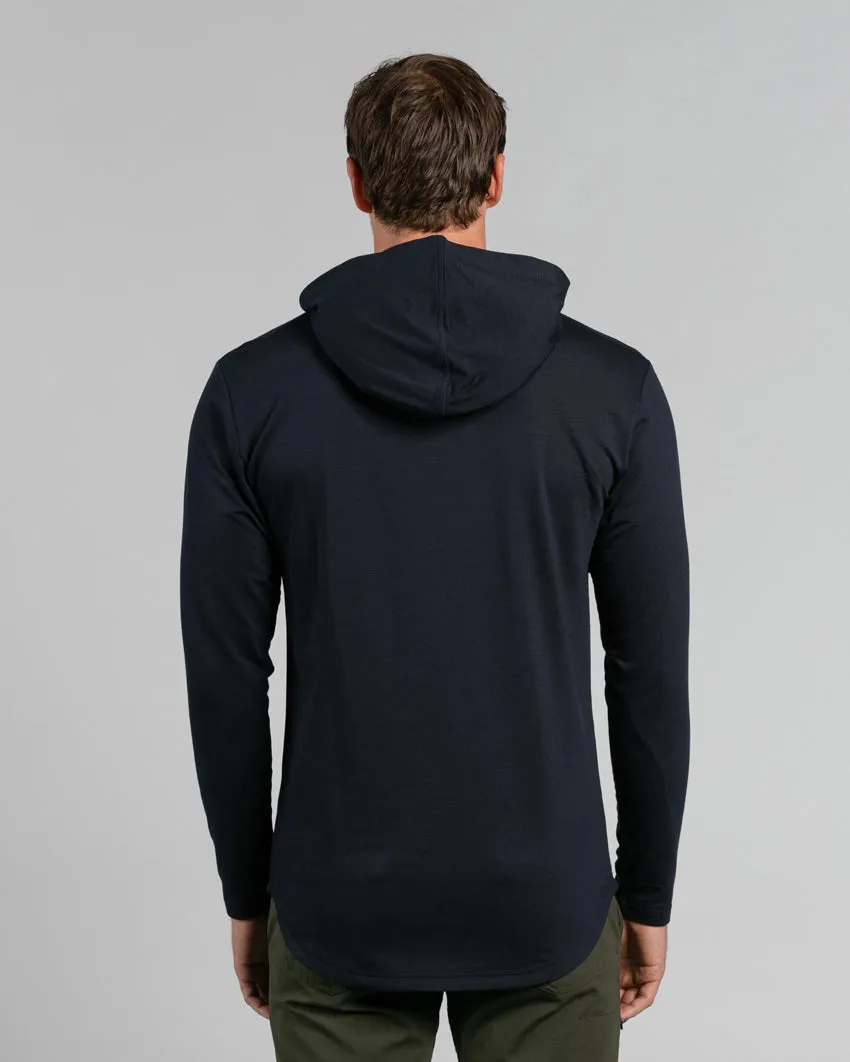 Hooded Drop-Cut Long Sleeve