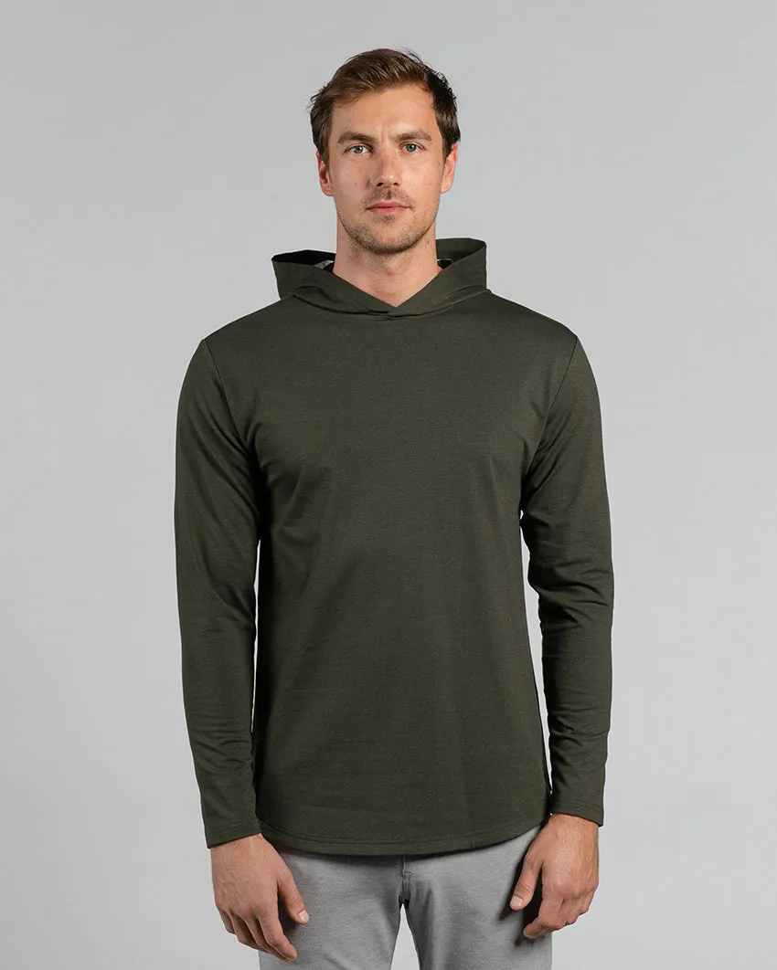 Hooded Drop-Cut Long Sleeve