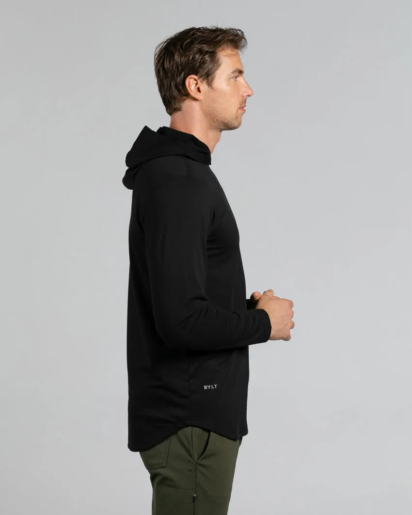 Hooded Drop-Cut Long Sleeve