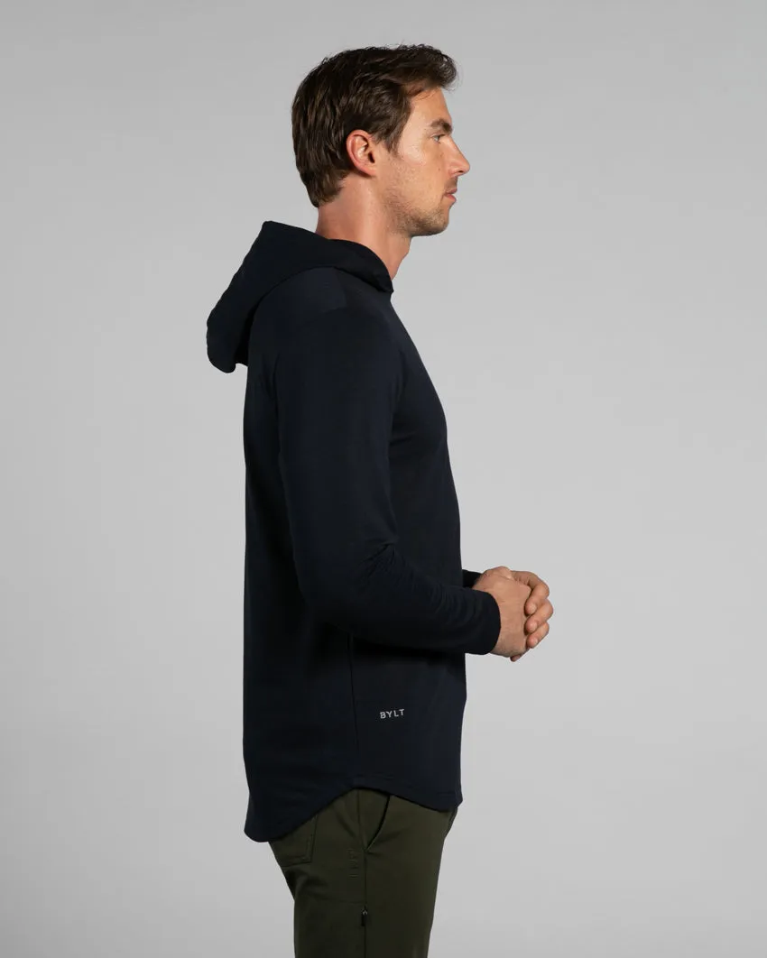 Hooded Drop-Cut Long Sleeve