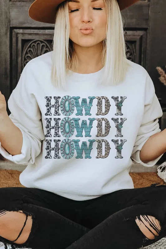 HOWDY LEOPARD GRAPHIC SWEATSHIRT