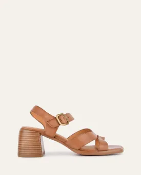 IMOGEN MID HEEL SANDALS BRANDY LEATHER