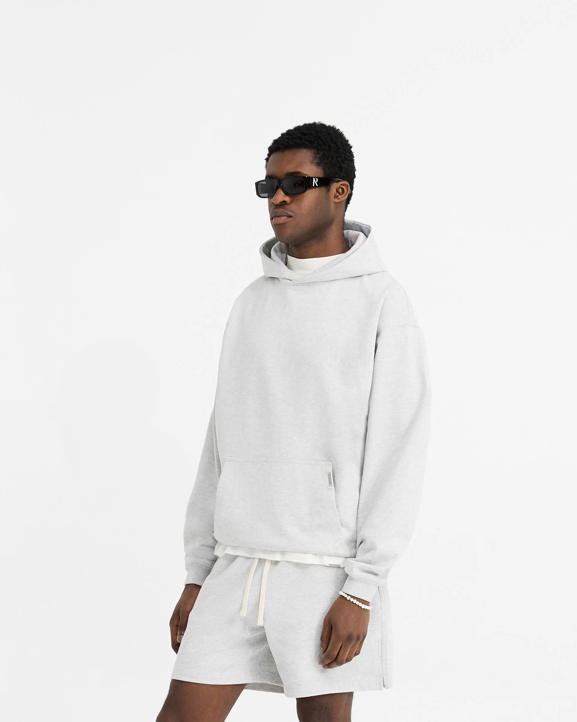 Initial Oversized Hoodie - Ice Grey Marl