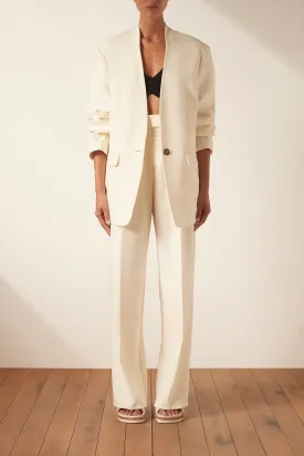 IRENA COLLARLESS OVERSIZED BLAZER - CREAM