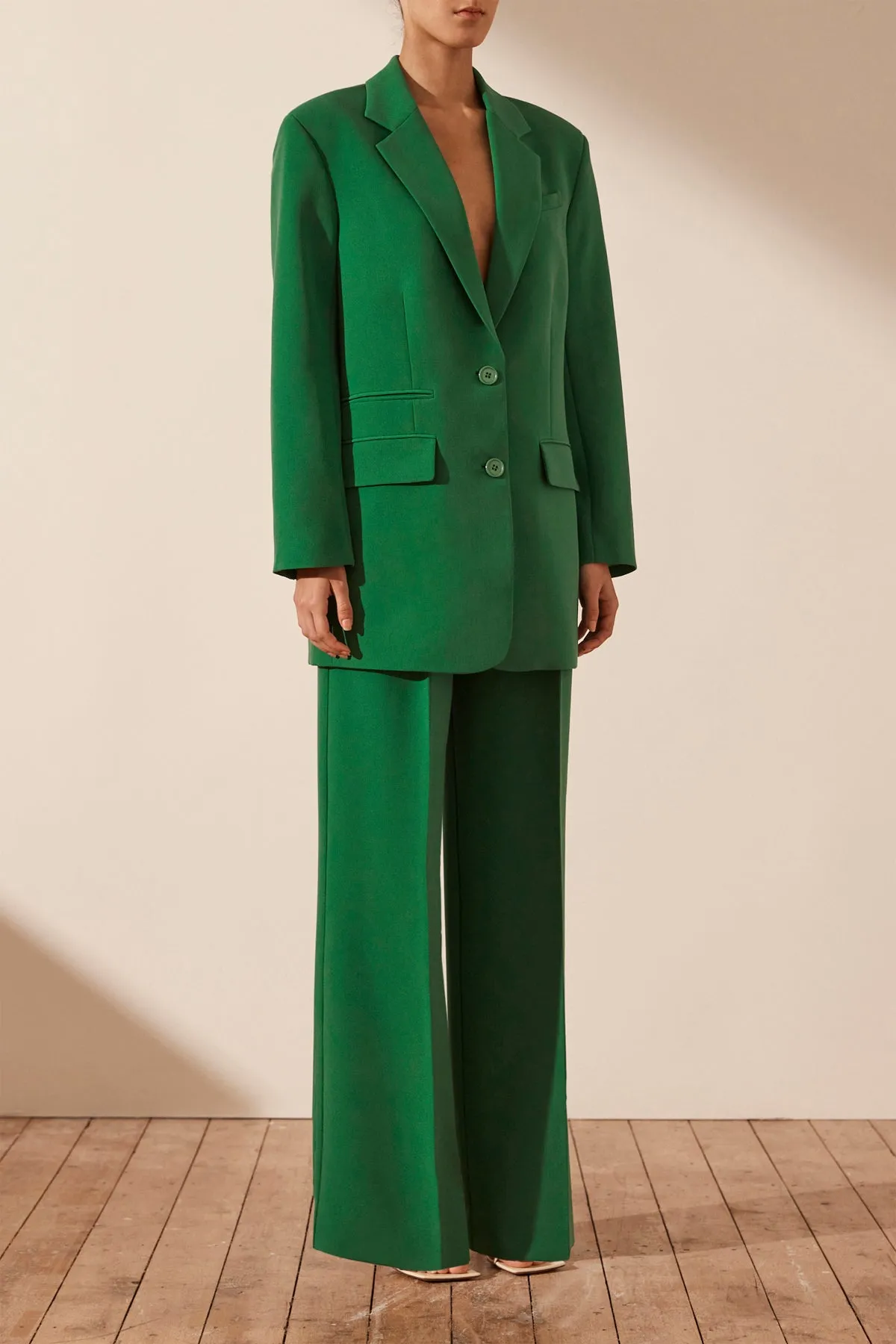 IRENA OVERSIZED BLAZER - TREE GREEN