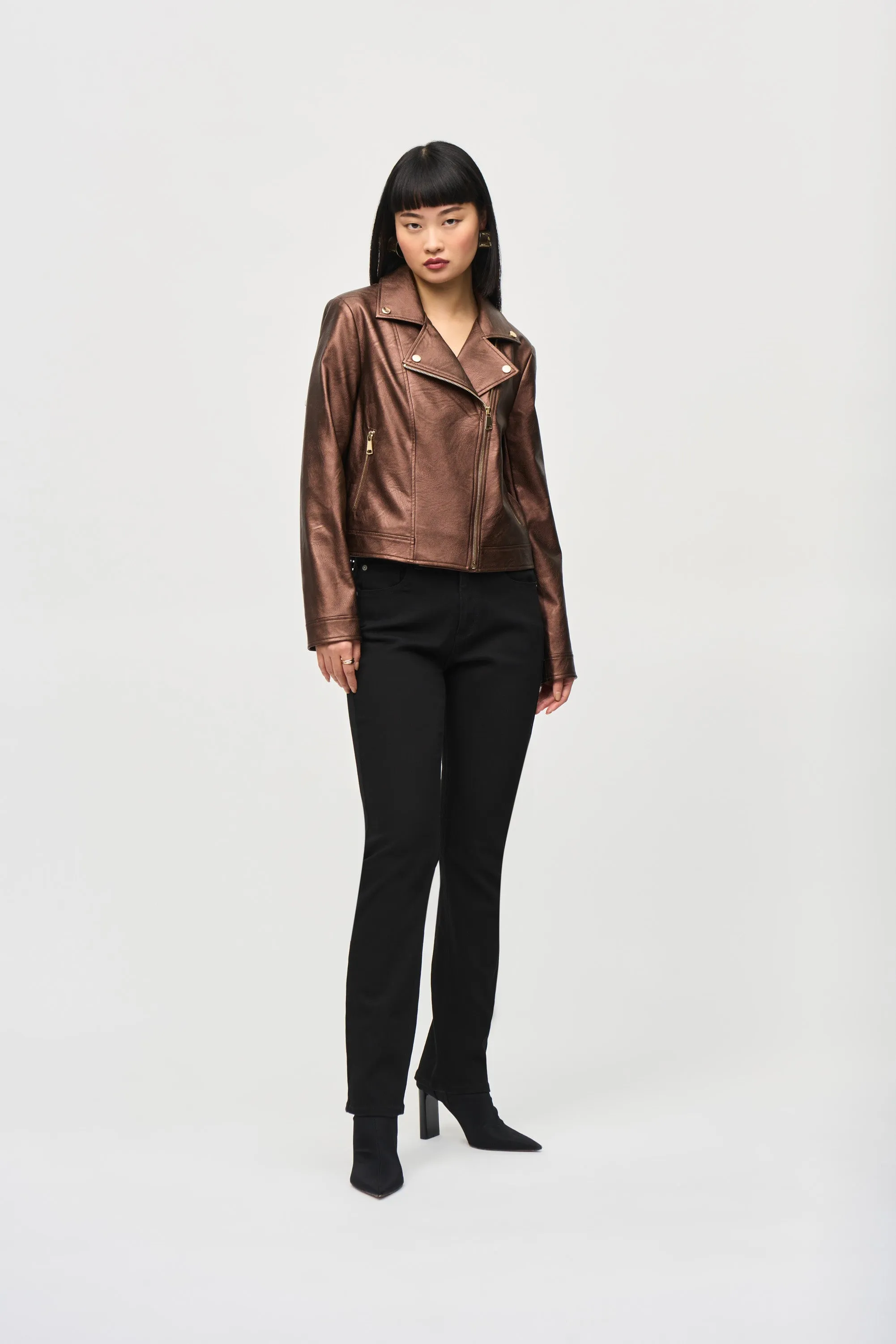 Joseph Ribkoff - 234902 Metallic Biker Jacket