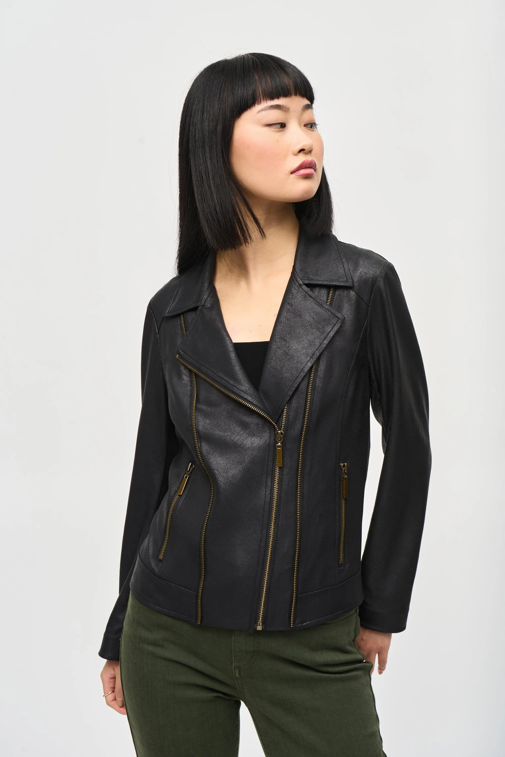 Joseph Ribkoff - 243905 Foiled Moto Jacket