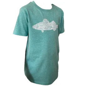 Kids 'Eat Sleep Fish Repeat' T-Shirt - Green