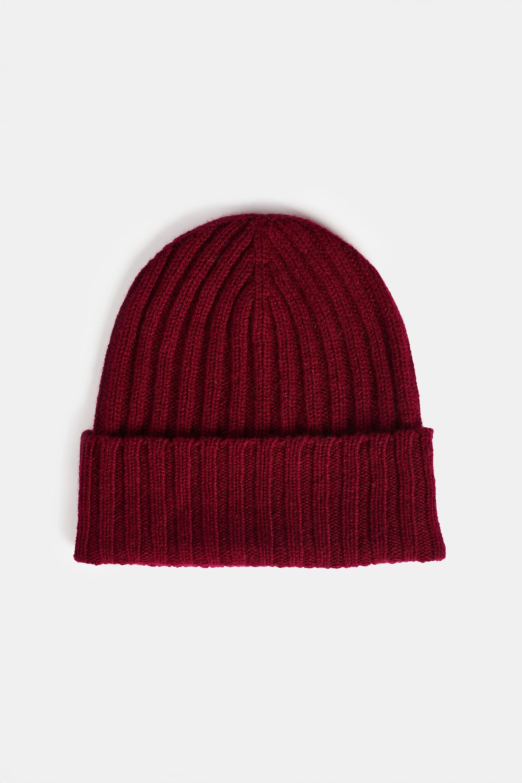 Lambswool Beanie Hat - Burgundy