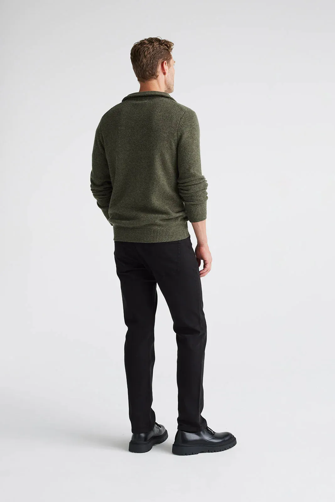 Lambswool Half Zip - Olive