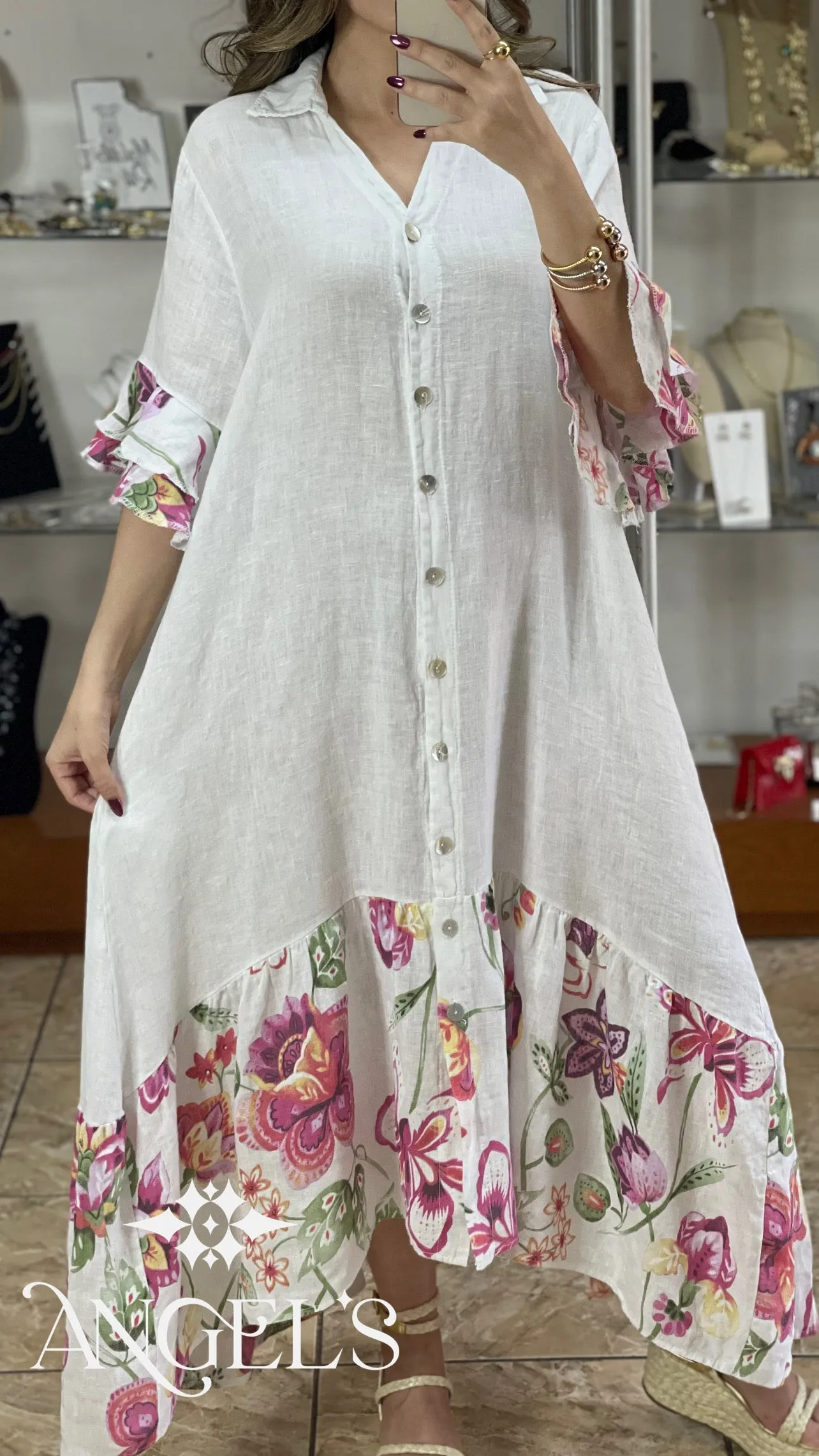 Linen Maxi OS Floral Details