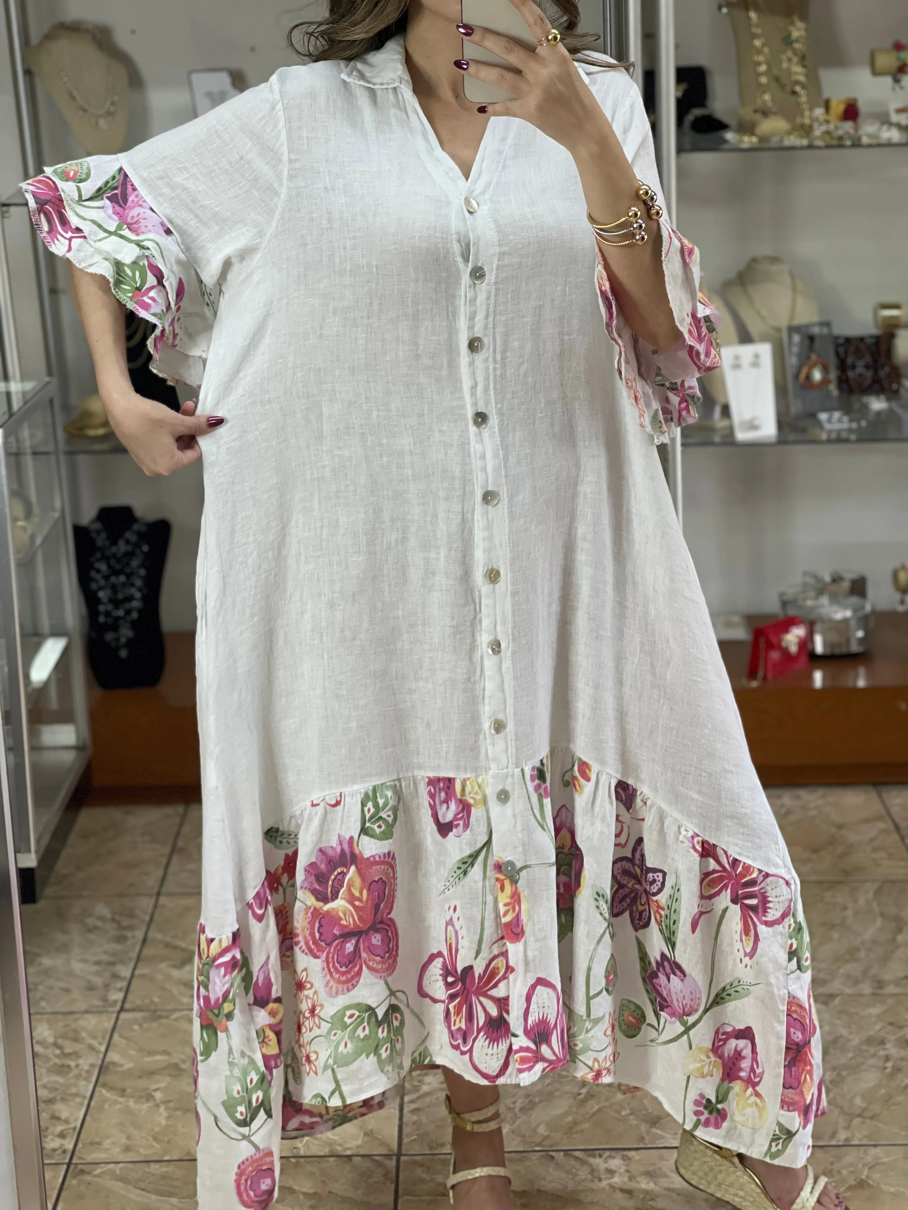 Linen Maxi OS Floral Details