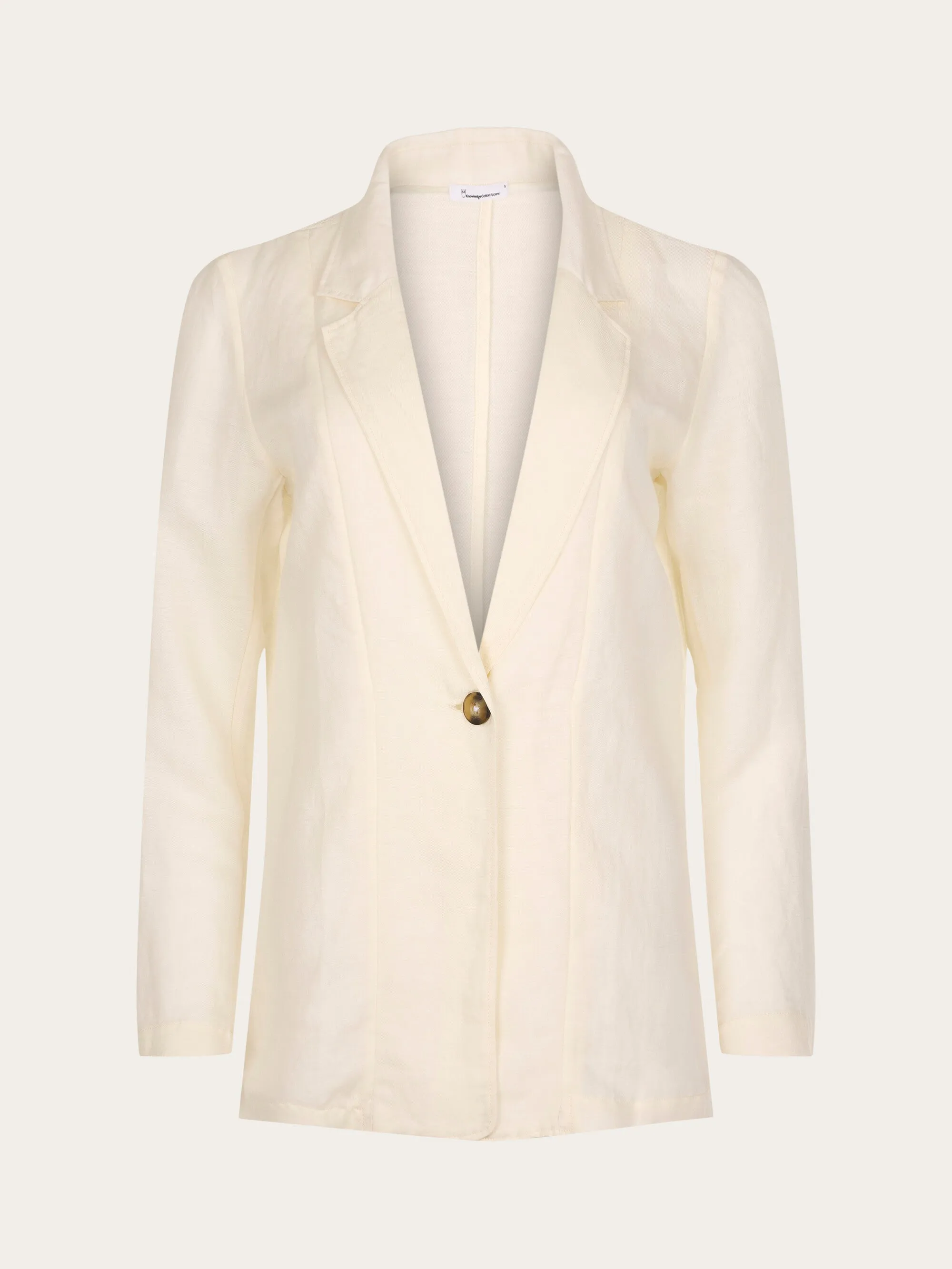 Linen mix loose blazer - Buttercream