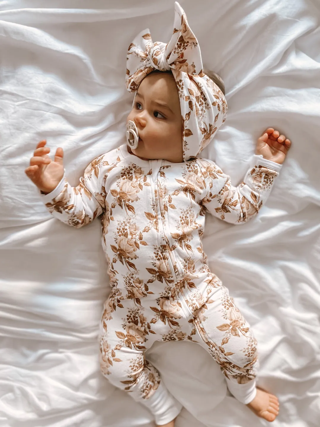 Little B's Nursery | Vintage Floral Romper & Turban Set