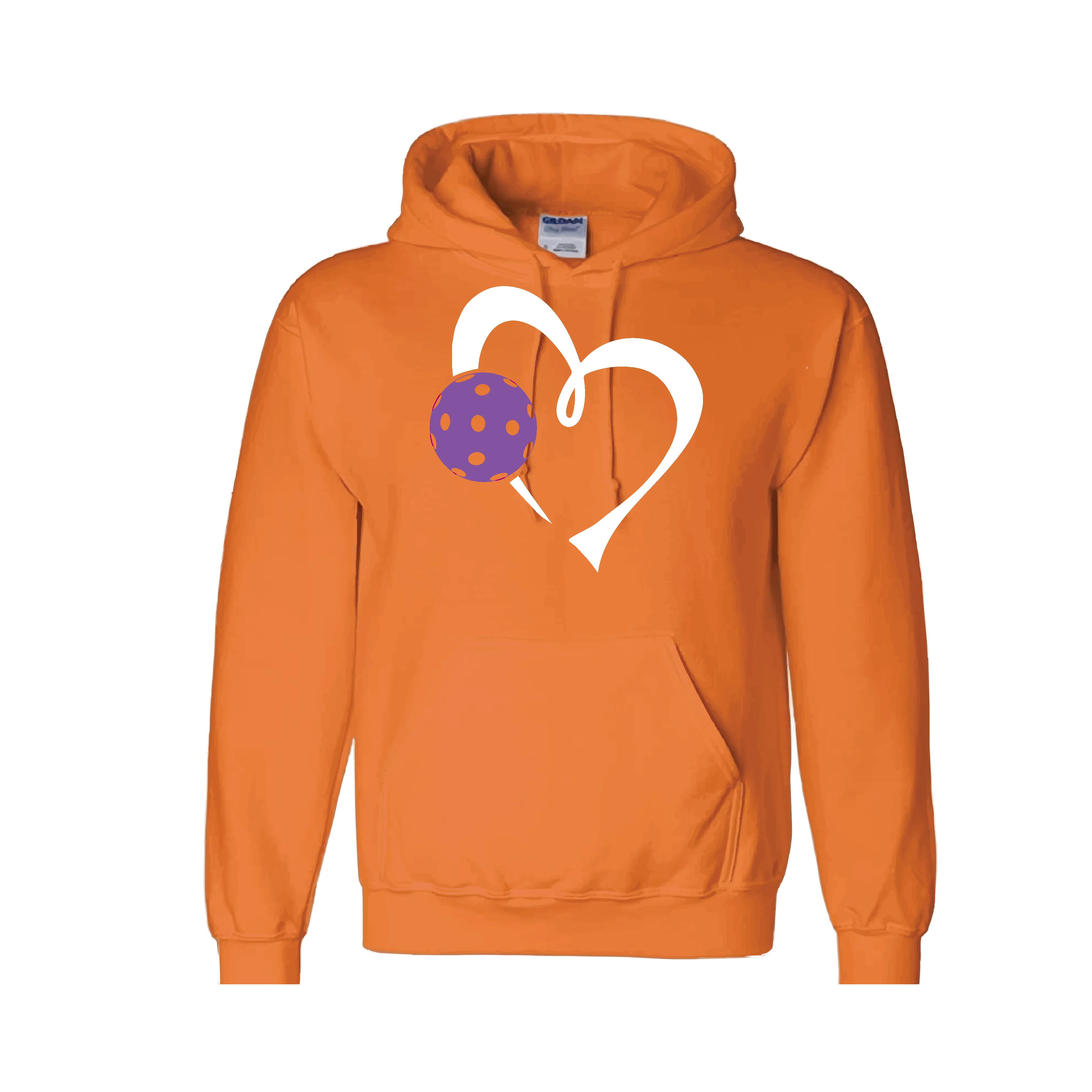 Love Pickleball Heart (Purple) | Unisex Hoodie Pickleball Sweatshirt | 50% Cotton 50% Polyester