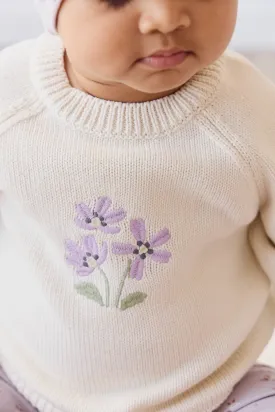 Macy Jumper - Cloud Meadow Flowers Placement