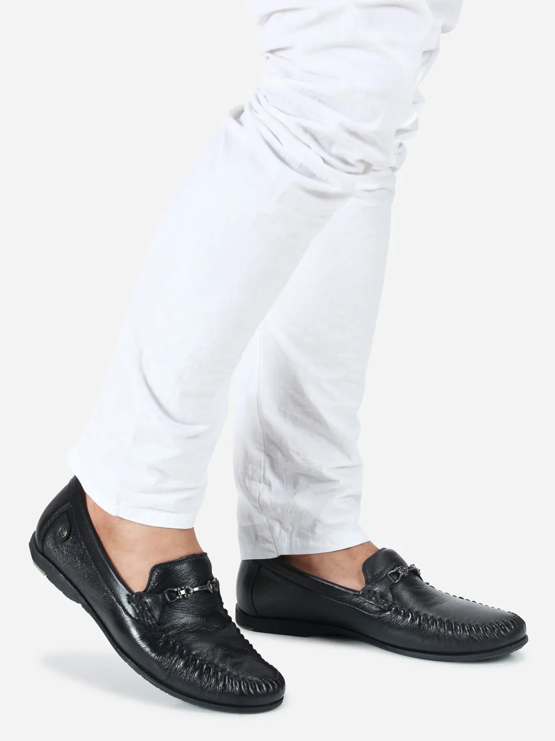 Men's Black Moc Toe Formal Loafer (ID1107)