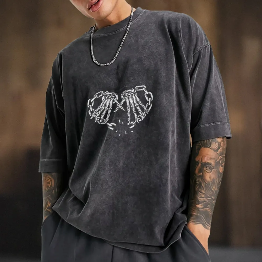 Mens Heart Chain Print Tee