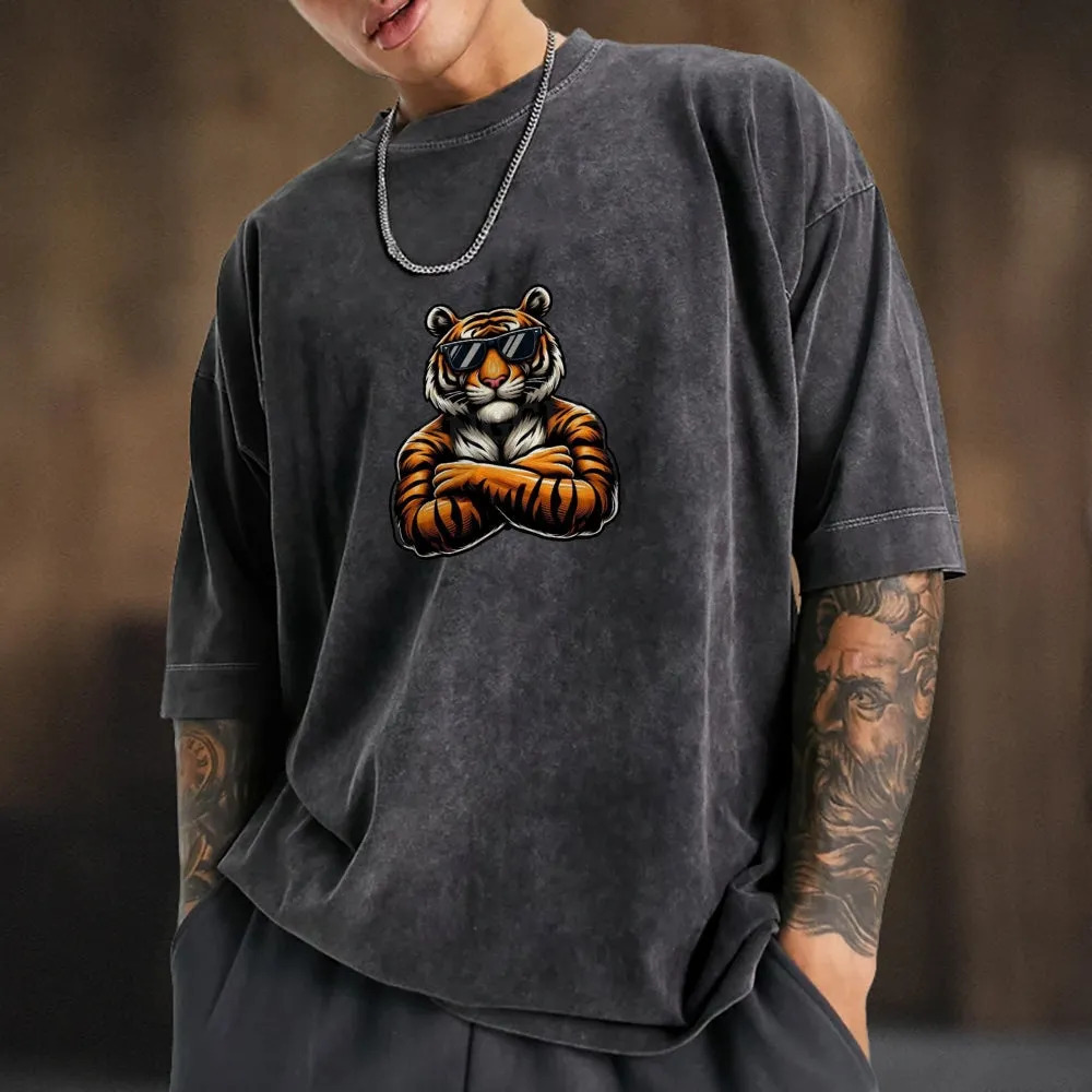 Mens Tiger Print Tee