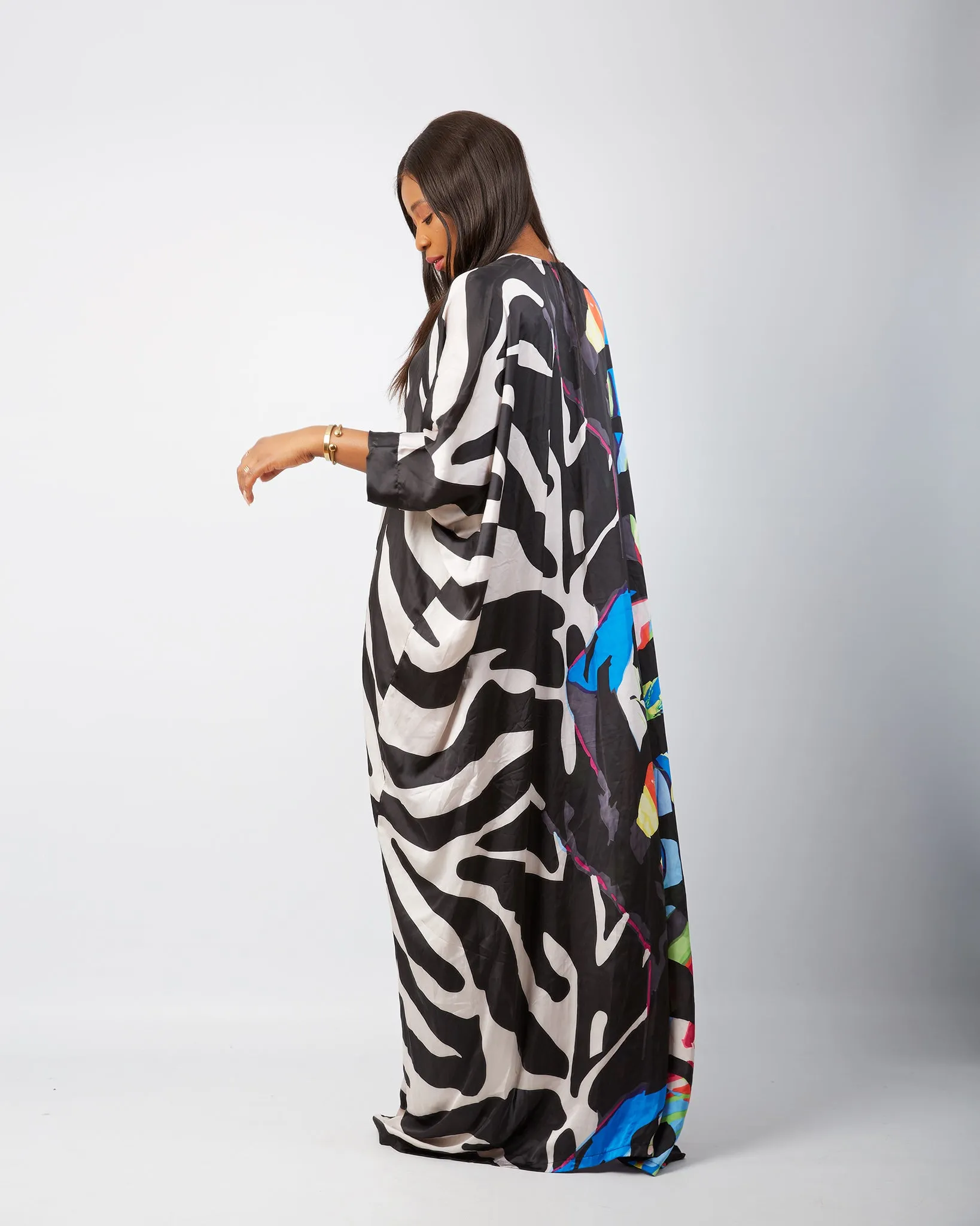 New in African Print Silk Kimono - Chetachi