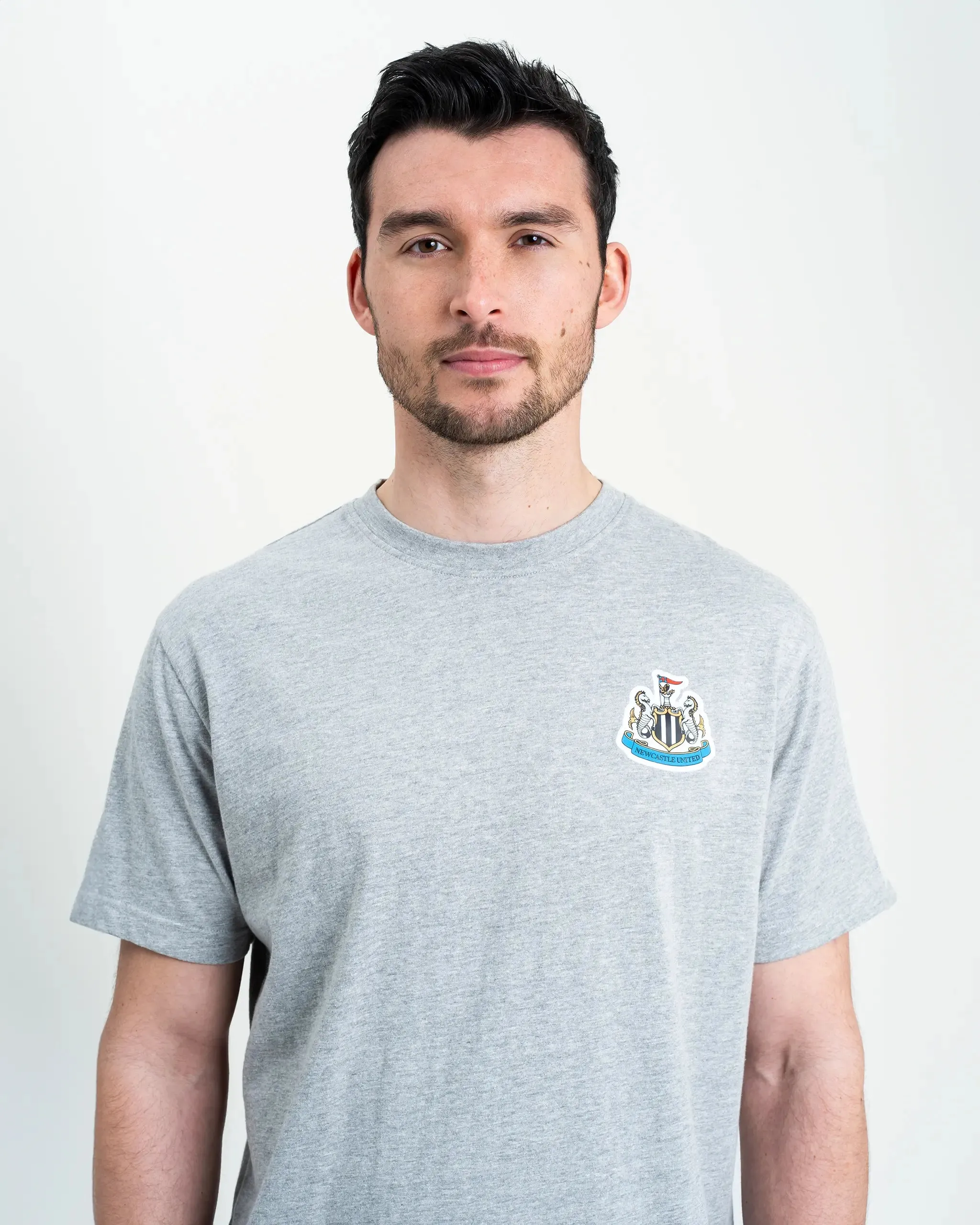 Newcastle United Men's Grey Marl Terrace Crest T-Shirt