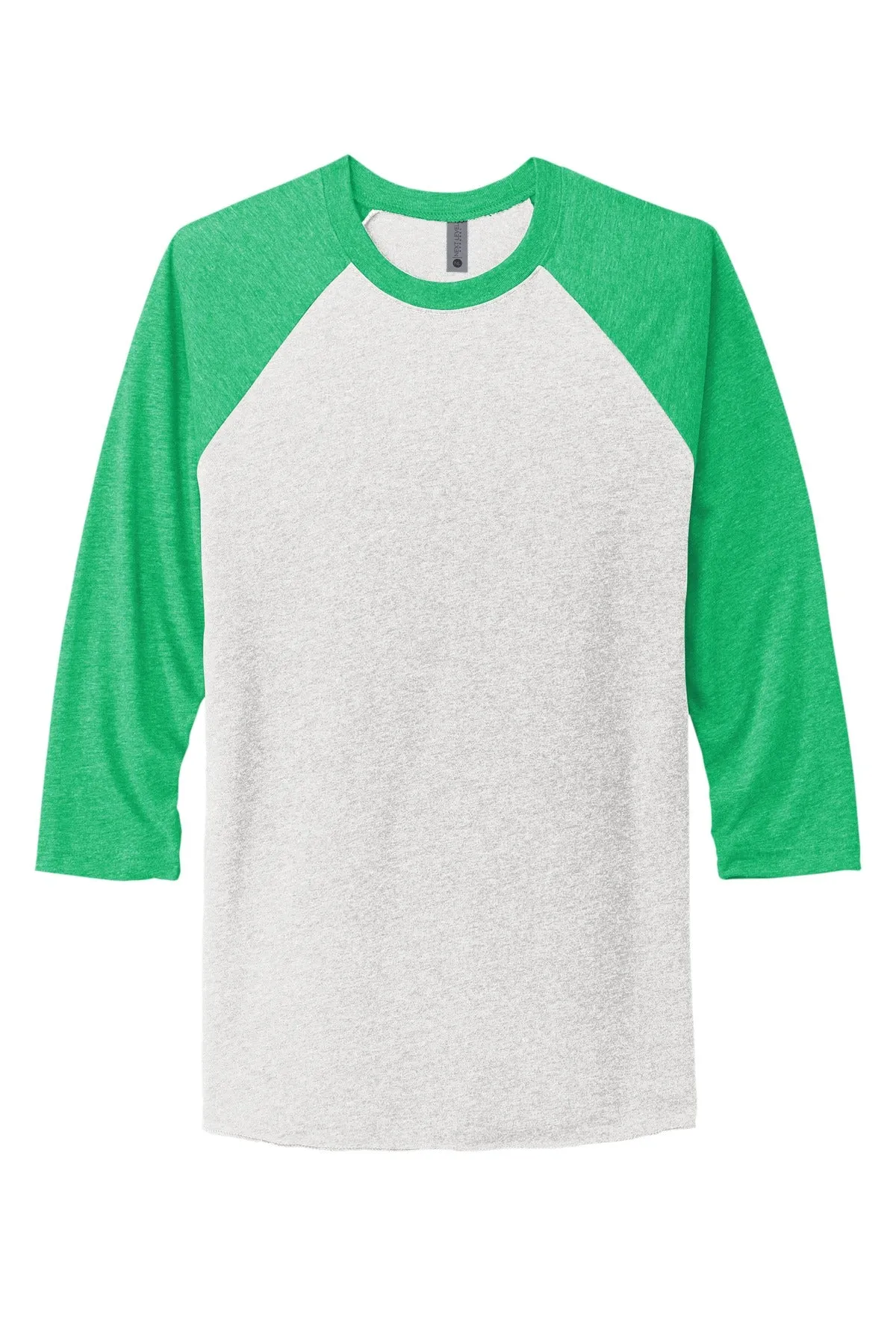 Next Level Apparel Unisex Tri-Blend 3/4-Sleeve Raglan Tee. NL6051