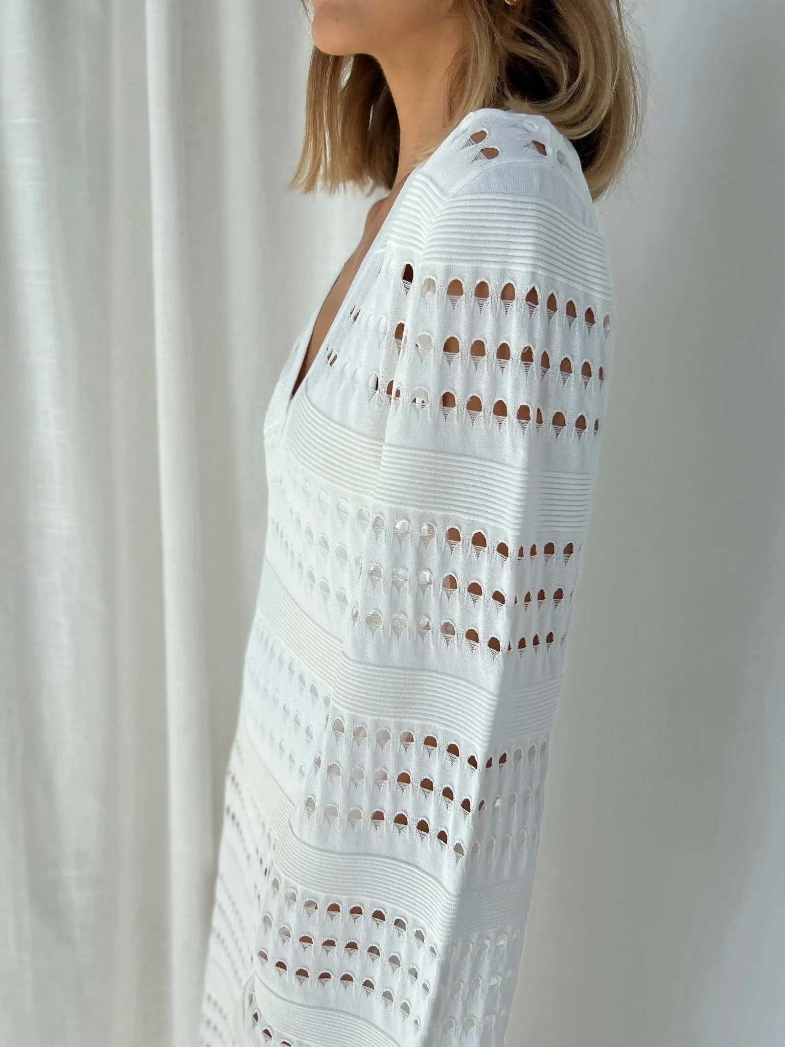 Nina Luxe Knitted Dress | White