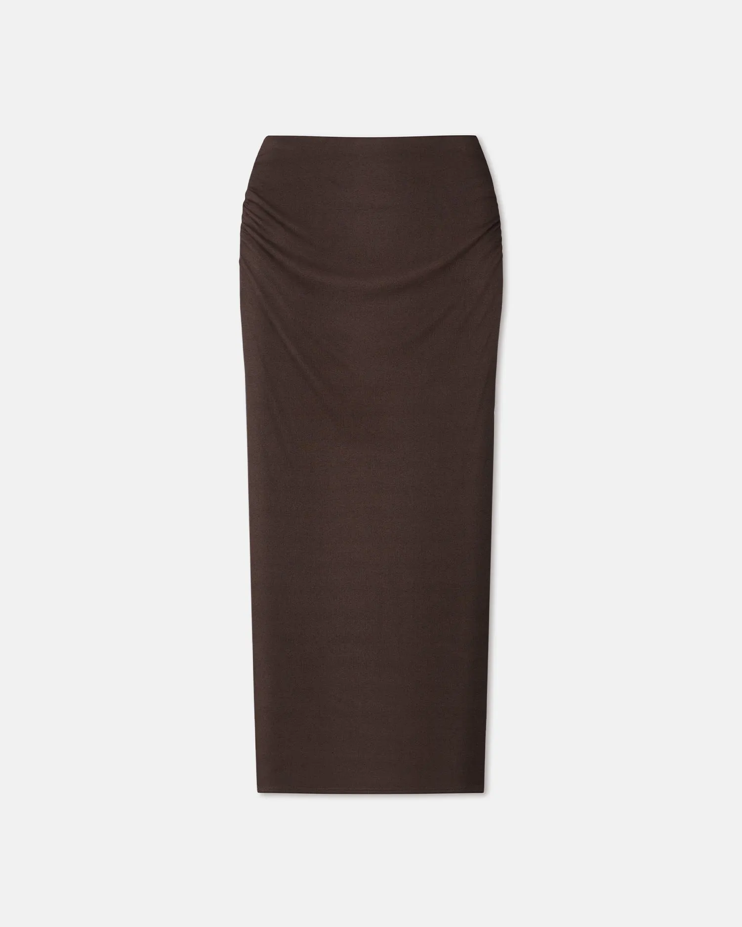 Norine - Ruched Mesh-Jersey Midi Skirt - Nutmeg