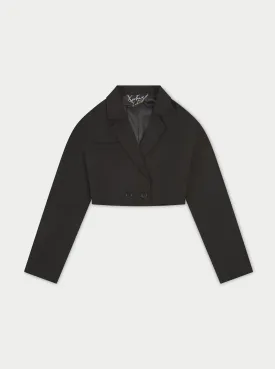 OVERSIZED CROPPED BLAZER - BLACK