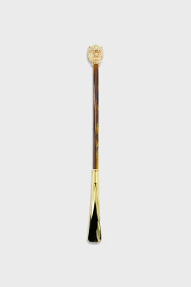 Pasotti Pearly Brown/Gold Lion Shoehorn