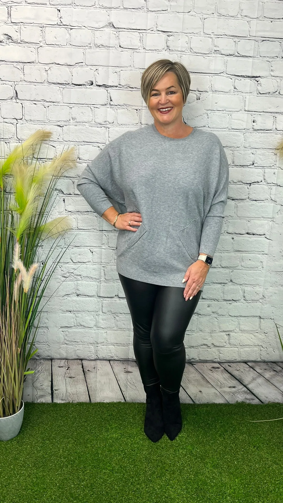 PHOEBE Plaited Back Pocketed Jumper