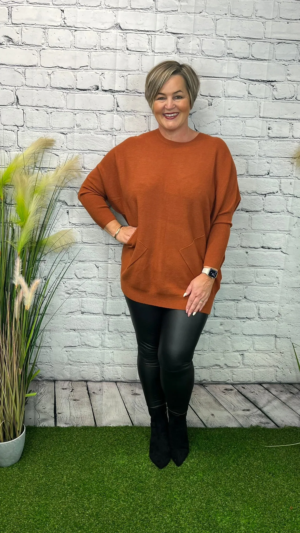 PHOEBE Plaited Back Pocketed Jumper