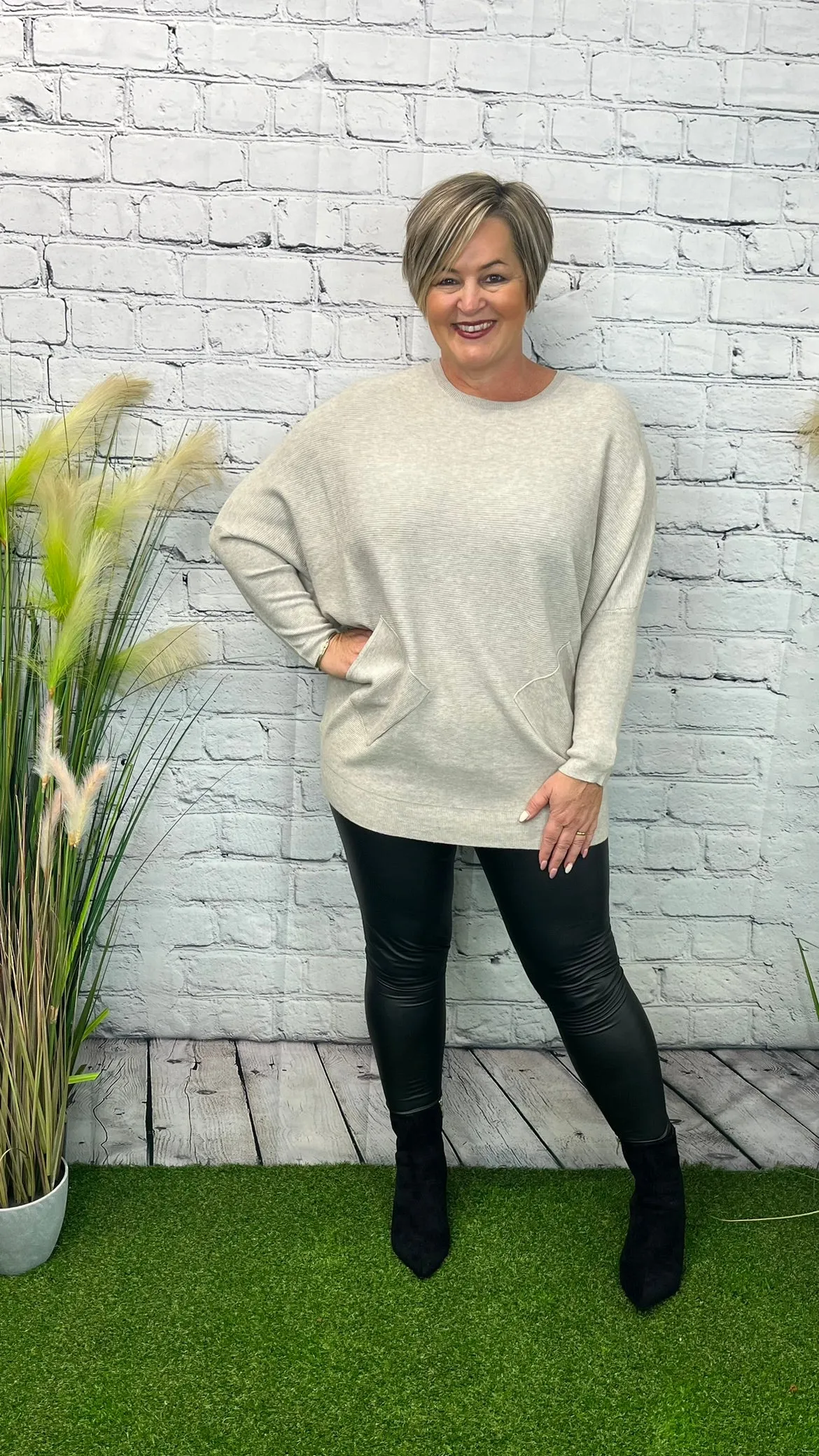 PHOEBE Plaited Back Pocketed Jumper