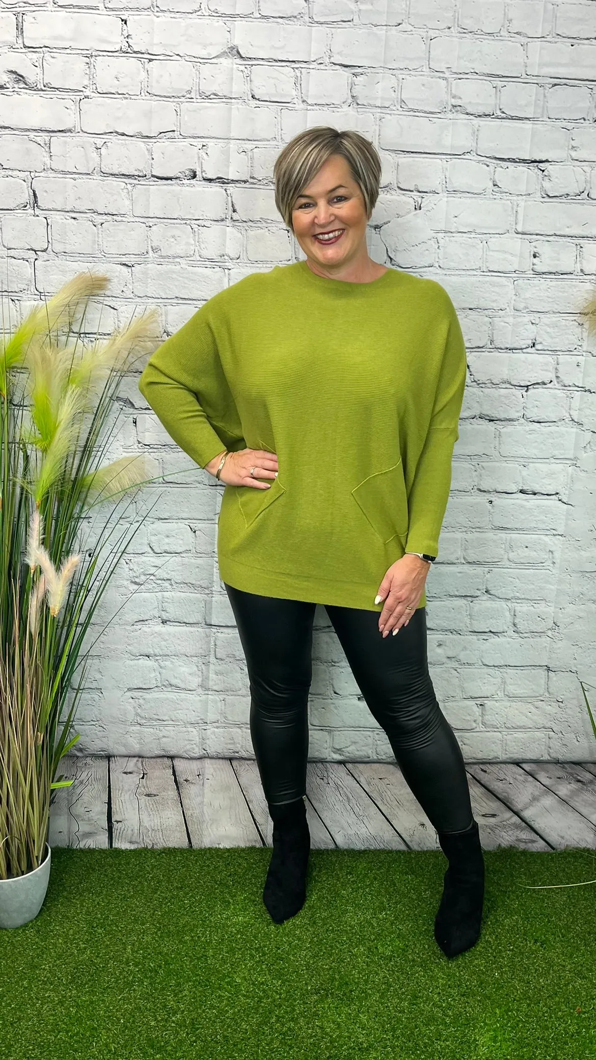 PHOEBE Plaited Back Pocketed Jumper