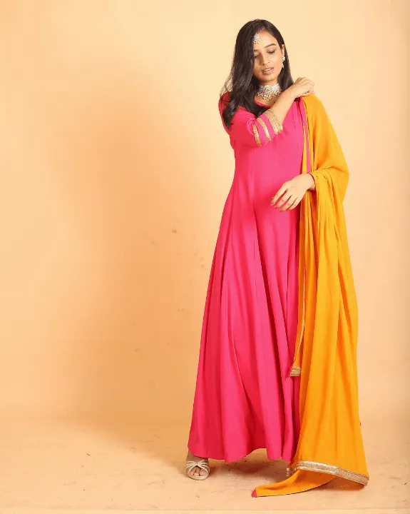 Pink Anarkali Kurta