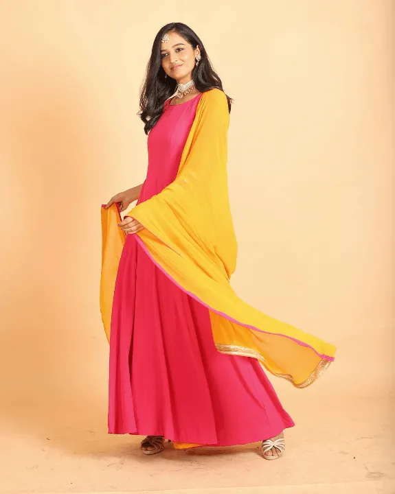 Pink Anarkali Kurta