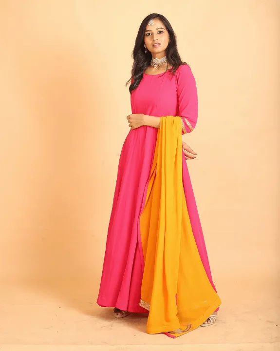 Pink Anarkali Kurta