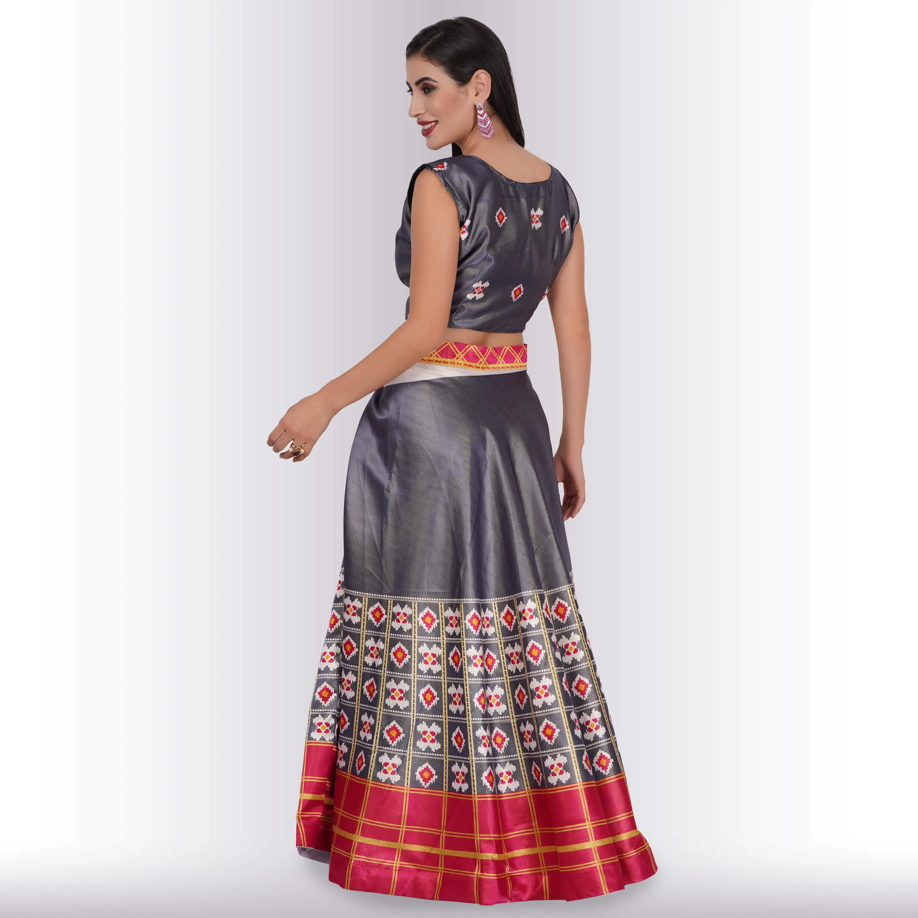 Printed Lehenga Sets with Contrast Duppatta