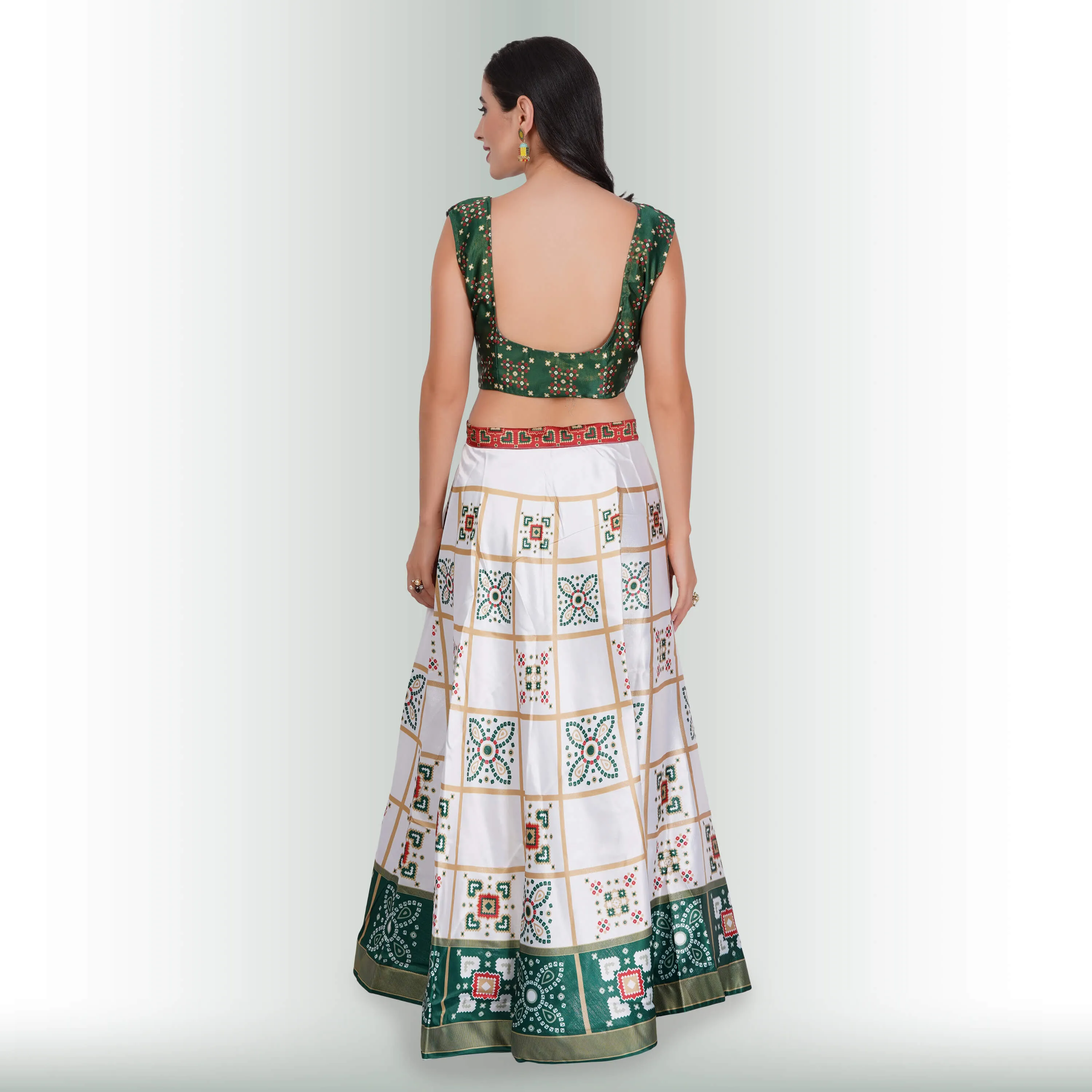 Printed Lehenga Sets with Contrast Duppatta