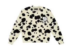 Purple - French Terry Cream Cheetah Patch Sweater