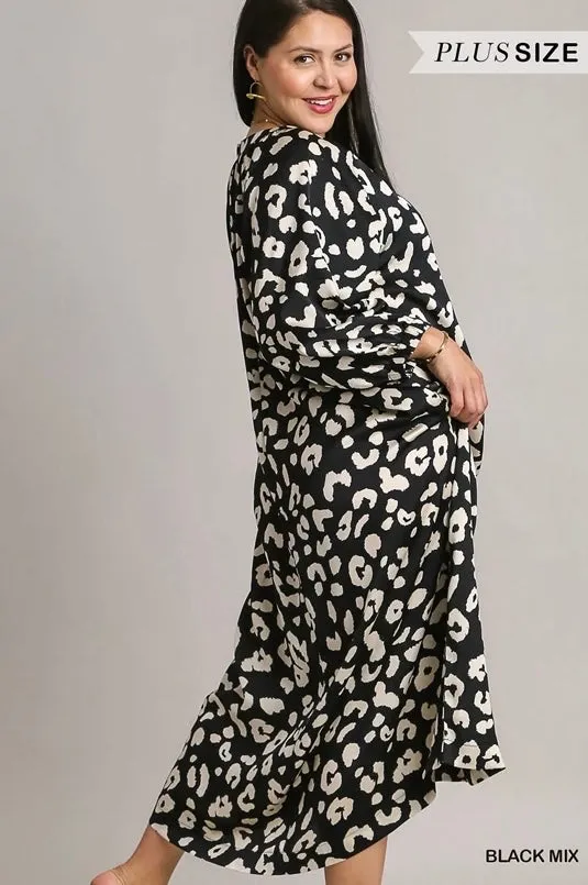 Satin Animal Print Maxi