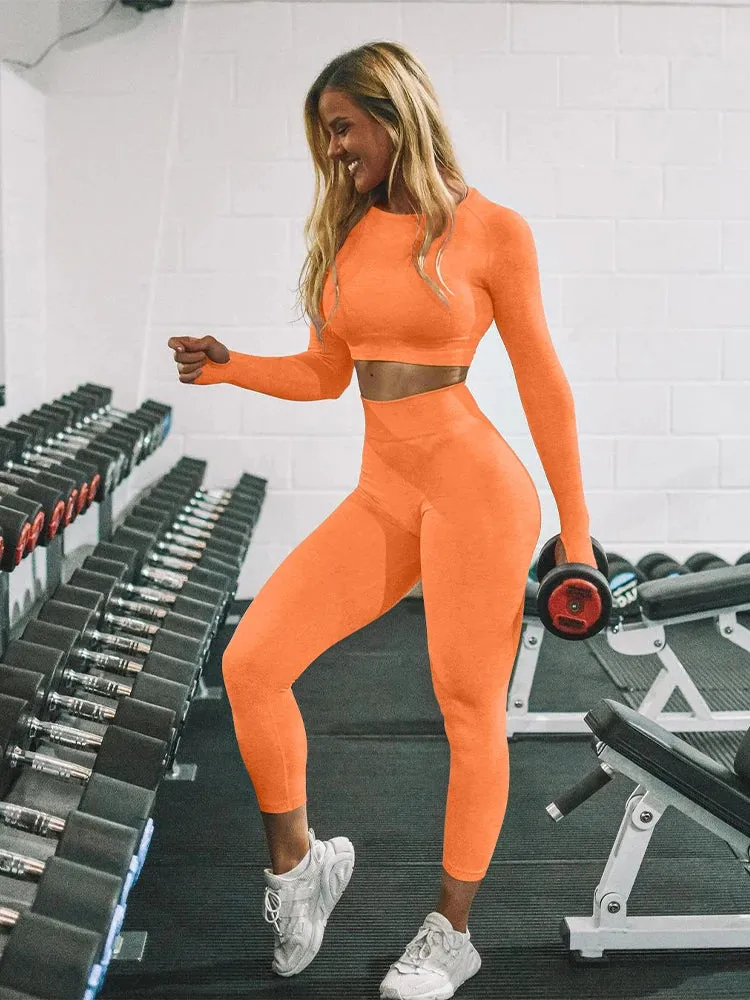 Seamless High-Waisted  Peach Hip Fitness Suit