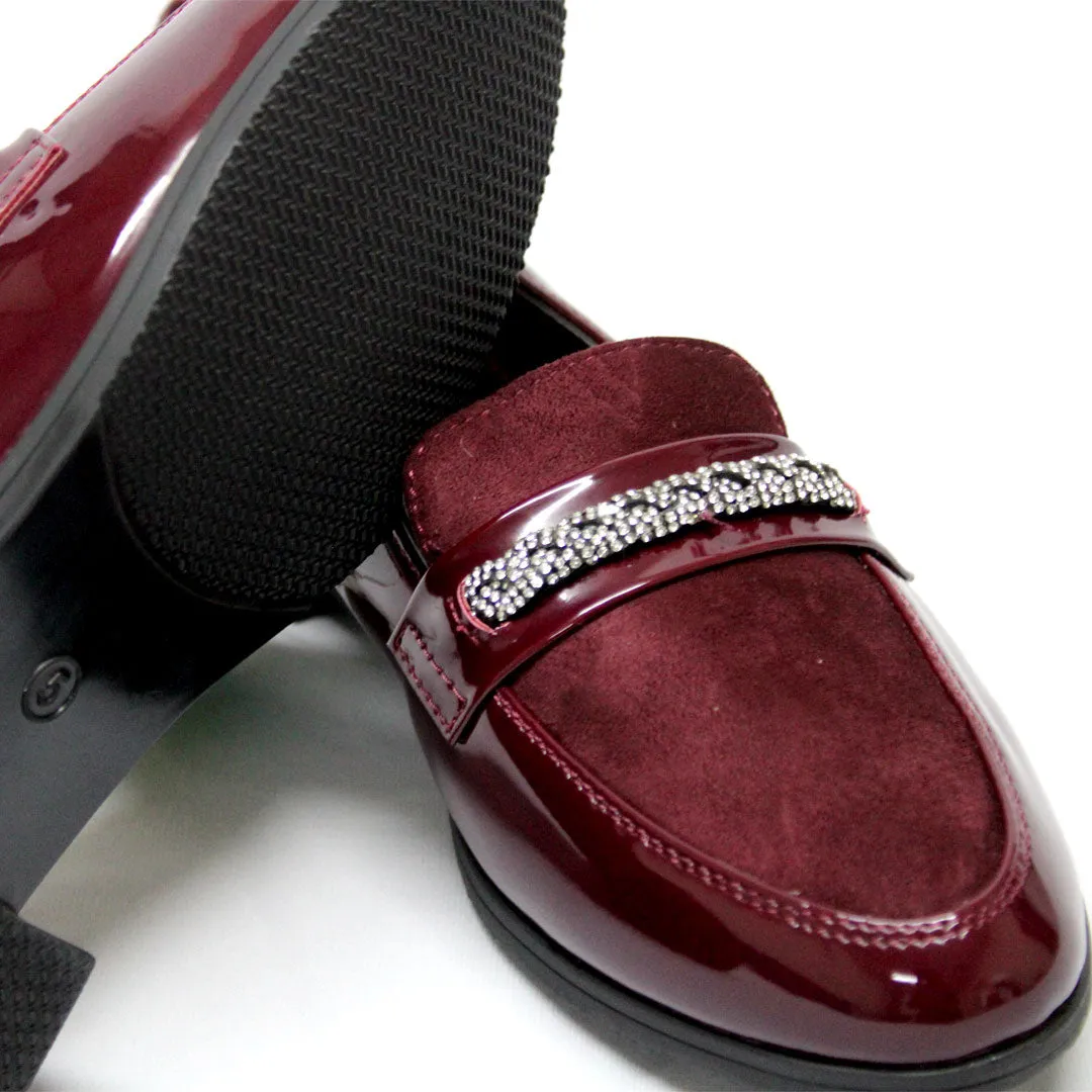 SOFTINO Ladies Suede Burgundy Moccasin